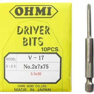 V 17 No.2x7x753.5x30 nhat Đầu vặn vít bake OHMI V-17 No.2x7x75(3.5x30)