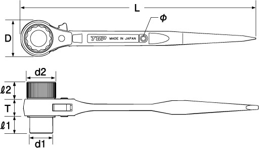 Cờ lê 2 đầu tuýp đuôi chuột RM-17X21CSN