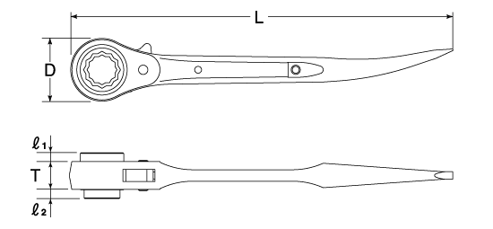 Cờ lê đuôi chuột cong RM-19X21C