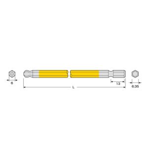 Mũi vít đầu lục giác bi ANEX ACBP-6010