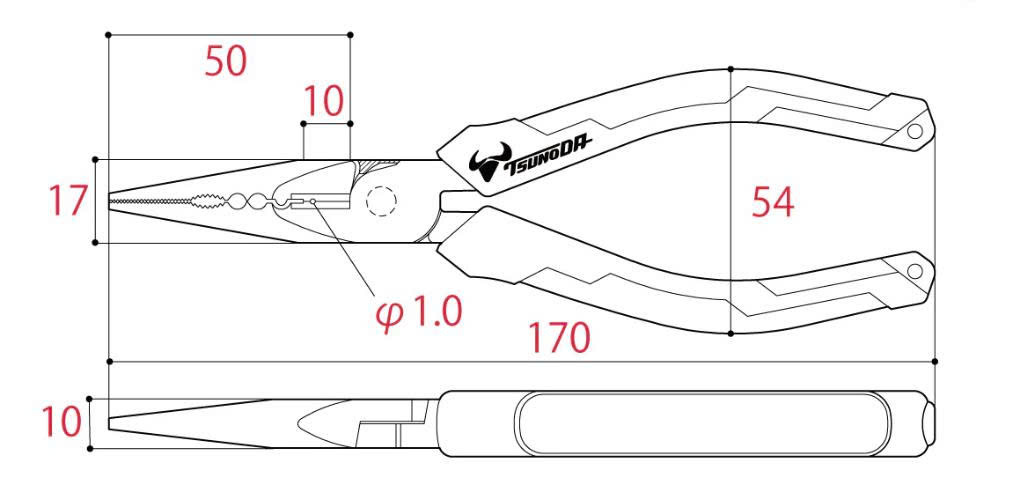 Kìm nhọn đa năng cán đúc Tsunoda PKRP-150 Nhật Bản