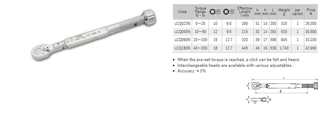 Co le luc ASAHI LCQ023N Nhat Ban Cờ lê lực ASAHI LCQ023N Nhật Bản