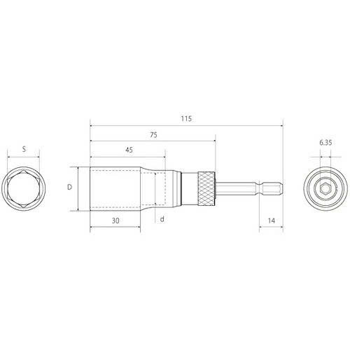 Đầu khẩu vặn ốc chuôi lục giác TOP KOGYO ESK-17TS Đầu khẩu vặn ốc chuôi lục giác TOP KOGYO ESK-17TS
