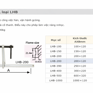 Vam kẹp chữ L kiểu tay quay ARM LHB-1000 Nhật Bản