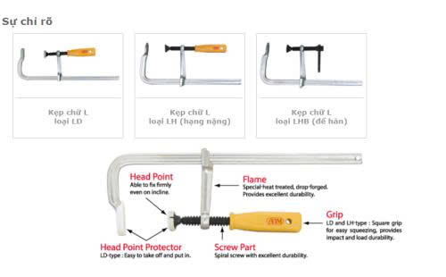 Vam kẹp chữ L kiểu tay vặn ARM LD-100 Vam kẹp chữ L kiểu tay vặn ARM LD-100