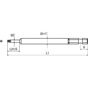 Đầu vặn ốc vít OHMI V-17TT6x7x100(2.5x15)