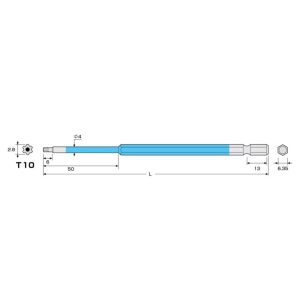 Mũi vít đầu hoa thị có lỗ T10 ANEX ACTX-1015