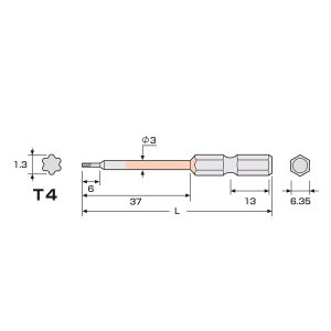 Mũi vít đầu hoa thị có lỗ T4 ANEX ACTX-0465