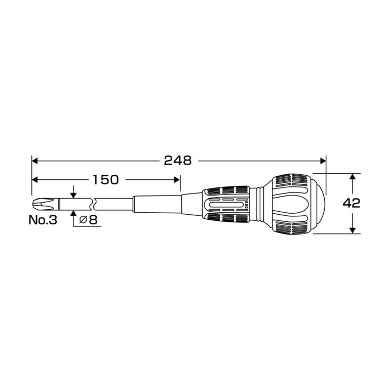 No.77653x150 6 Tô vít đóng Wanidora ANEX No.7765+3x150 Nhật Bản