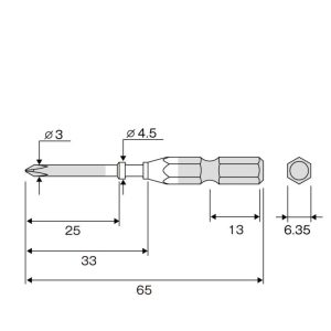 Vỉ 2 mũi vít 4 cạnh ANEX ACMD-0065