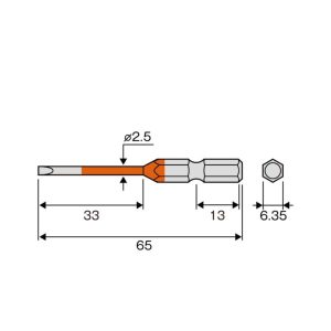Vỉ 2 mũi vít dẹp 2.5mm ANEX ACMM-2565