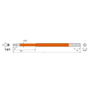 Mũi vít đầu hoa thị T27 ANEX ACTX-2715