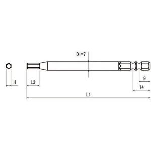 Đầu vặn ốc vít OHMI V-32X H2.5x7x100