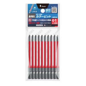 Vỉ 10 mũi vít 4 cạnh ANEX AC-16M+1×100