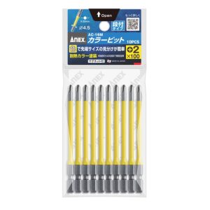 Vỉ 10 mũi vít 4 cạnh ANEX AC-16M+2×100