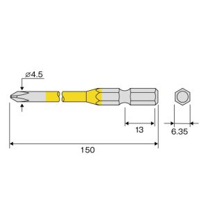 Vỉ 5 mũi vít 4 cạnh có từ tính Anex ACMD5-2150