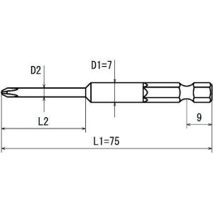 V 17 No.2x7x753x30 MAG nhat Đầu vặn ốc vít OHMI V-17 No.2x7x75(3x30) MAG