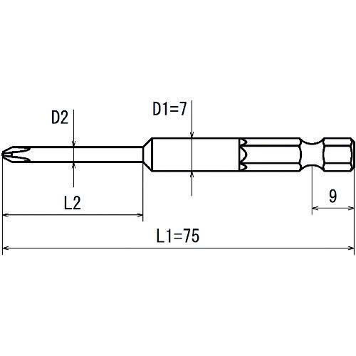 Đầu vặn ốc vít OHMI V-17 No.2x7x75(3x30) MAG Đầu vặn ốc vít OHMI V-17 No.2x7x75(3x30) MAG